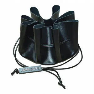 Round Leather Drawstring Jewellery Pouch with Custom Brand