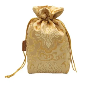 Satin Lined Brocade Bag with Custom Label and Rectangle Base