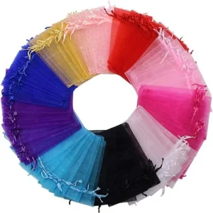 RTS Solid Color Organza Drawstring Bags for Jewelry Accessories for Christmas Gift Packaging-Wholesale Organza Packaging Materials1