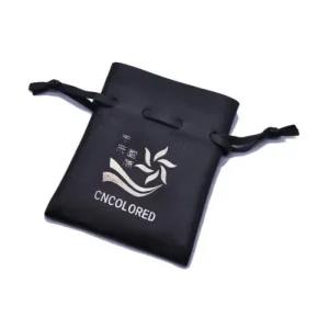 Super Soft Leather Drawstring Pouch with Logo