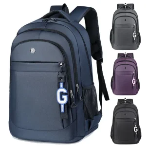Unisex Korean Style Backpack Waterproof Polyester Laptop Bag for Students Travelers Stylish Business Casual Design for Foreign