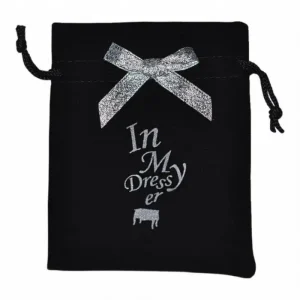 Velvet Drawstring Bag with Bow and Personalized Logo