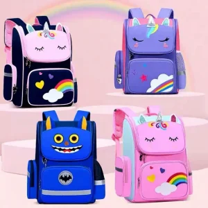 Waterproof Oxford Zipper School Backpack for Primary School Students Boys & Girls Grades 1-6 Large Capacity