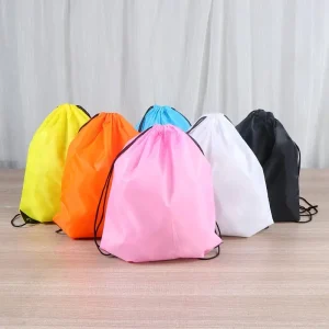 Wholesale 32x42cm Polyester Drawstring Backpack Bag Cheap Promotional Reusable Shopping Bag with Custom Logo Print