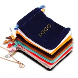 RTS Wholesale Factory Packaging Jewelry Velvet Pouch Drawstring Gift Bags WIth Custom LOGO for Gift