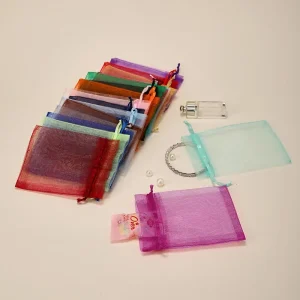 RTS Yarn Bag Candy Color OrganzaDrawstring Candy Bag Cosmetics Jewelry Jewelry Storage Packaging Portable Mesh Bag Can Be Customized